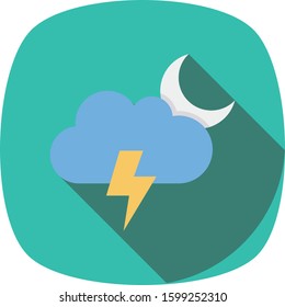 Weather Flat icons for cloud  & thunder 