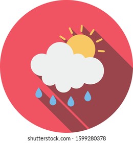 Weather Flat icons for cloud  & thunder 