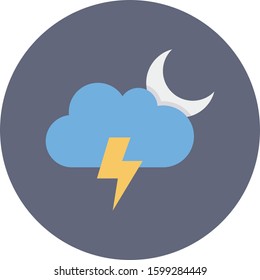 Weather Flat icons for cloud  & thunder 