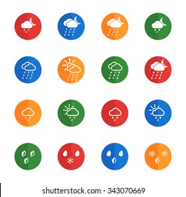 Weather  flat icons for media