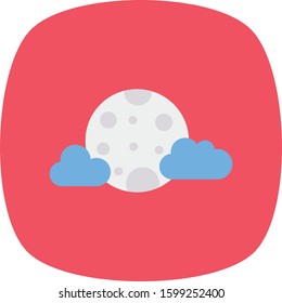Weather Flat icons for  moon &  crescent 