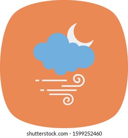Weather Flat icons for moon  & wind 