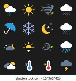 Weather Flat Icons Set. Climate Flat Icons Set. 