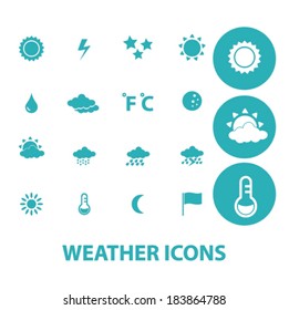 iconos planos meteorológicos ajustados para web digital, impresión, diseño, aplicaciones para teléfonos móviles, vector