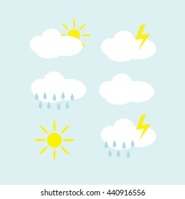 Weather flat icons set illustration - stock vector 