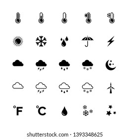 Weather flat icons set for web and graphic design