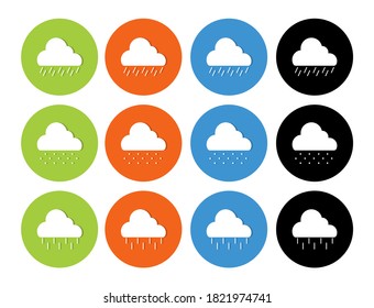 Weather flat icons set for web