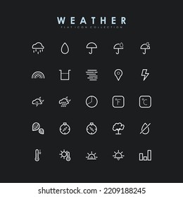 Weather flat line icon collection