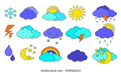 Set de Plano del Tiempo. Para aplicaciones de impresión, web o móvil. Ilustración del vector EPS10