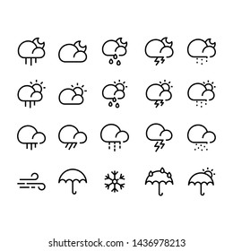 Weather flat vector icon set