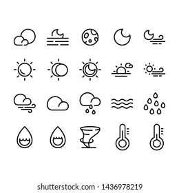 Weather flat vector icon set