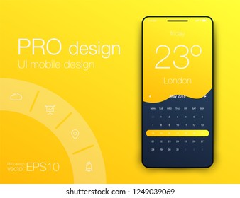 Weather Forecast App Ux Ui Design. Stock vector eps