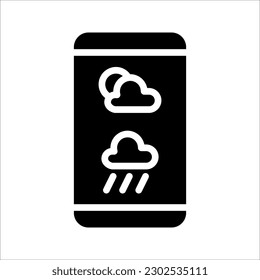 Weather forecast app widget icon. Daily application template. Thunderstorm, rain, sunny day, fog and winter snow. vector illustration on white background