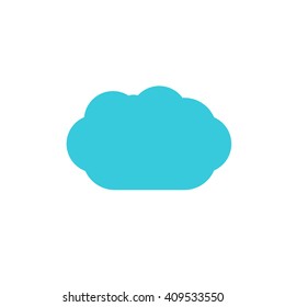 Weather forecast, blue cloud color flat web icon, website logo, illustrated a color image on an isolated background