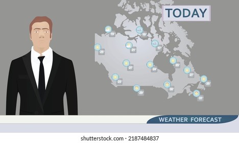 Weather Forecast Canada. Vector Illustration