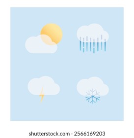 Weather forecast. Climate. Rain. Bad weather. Sunny. Rayuga. Vector. Illustration