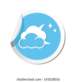 Weather forecast clouds with moon and stars icon