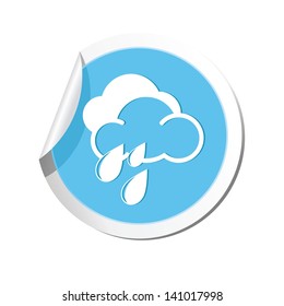 Weather forecast clouds with raindrops icon
