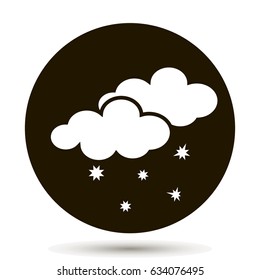  Weather forecast. Clouds and snow on a black background