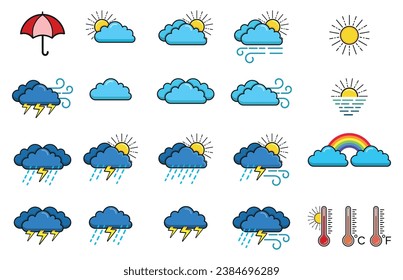 Farbensymbol der Wettervorhersage, Symbol für das Logo der Tageszeit