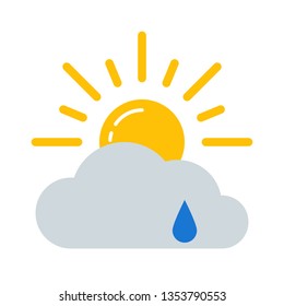 Weather forecast colorful icon. Flat rain symbol isolated on white background. Vector illustration EPS10.