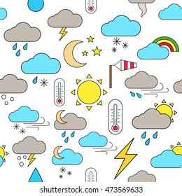 Weather forecast colorful pattern icons