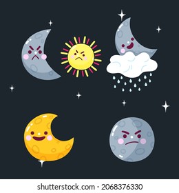 weather forecast elements cloud rainy moon
