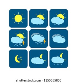 weather forecast flat icon with blue background