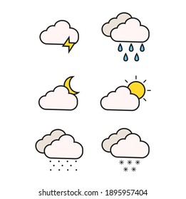 
Weather forecast. Flat Icon Vector