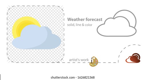 weather forecast flat, solid, line icon