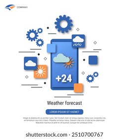 Ilustración de concepto de Vector de estilo plano de pronóstico de Clima