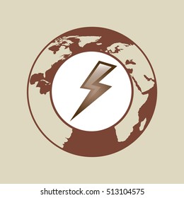 weather forecast globe lightning icon graphic vector ilustration eps 10