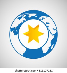 weather forecast globe star icon graphic vector ilustration eps 10