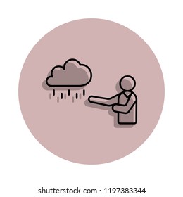 weather forecast icon in badge style. One of Media, Press collection icon can be used for UI, UX