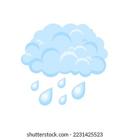 Weather forecast icon. Cloud and rain. Simple vector flat illustration.