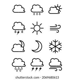 Weather forecast icon design with line art style. design for applications and presentations.