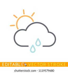 Weather forecast icon. Editable stroke sketch icon. Stock vector illustration.