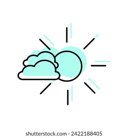 Weather Forecast icon, forecast, weather, icon, prediction color shadow thinline icon, editable vector icon, pixel perfect, illustrator ai file