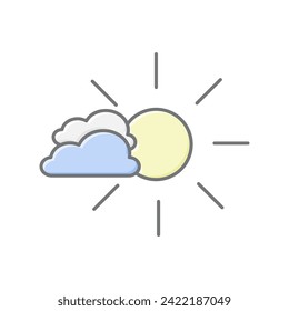 Weather Forecast icon, forecast, weather, icon, prediction lineal color icon, editable vector icon, pixel perfect, illustrator ai file