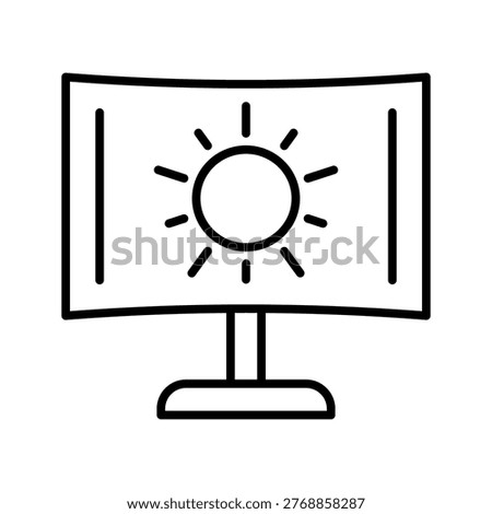 Weather forecast icon. Science and forecasting line symbol. Black and white.