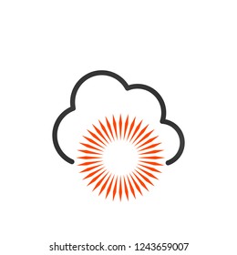 weather forecast icon, seasons clouds label, cloudy, weather forecast, vector illustration isolated on white background.