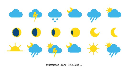 Weather forecast icon set