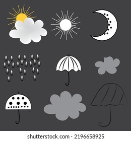 Icono de pronóstico meteorológico Establecer para la aplicación   