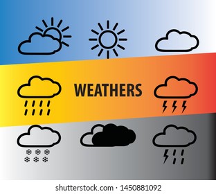 weather forecast icon set. weather vector