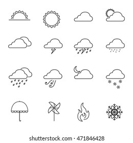 Weather forecast icon set - Vector