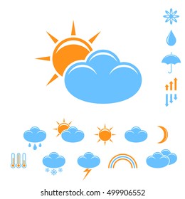 Weather forecast. Icon set. Vector illustration EPS10