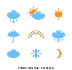 Weather forecast. Icon set. Vector illustration