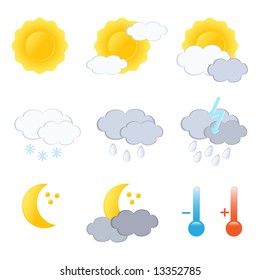 Weather forecast icon set. Vector-Illustration.