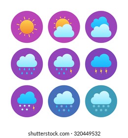 Weather forecast icon sets round