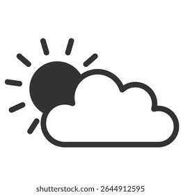 Weather Forecast Icon for Sun and Cloud